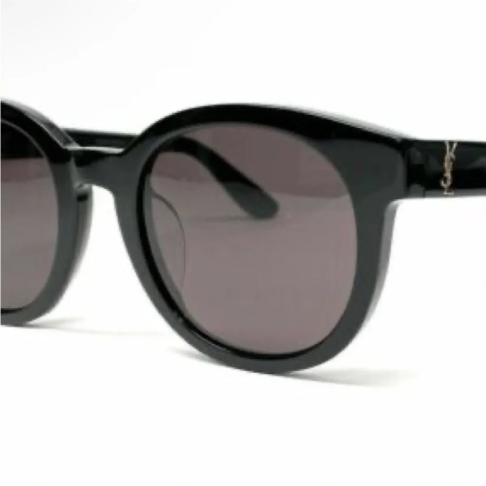 YSL Saint Laurent black acetate monogram sunglasses SL M15 black /grey/gold